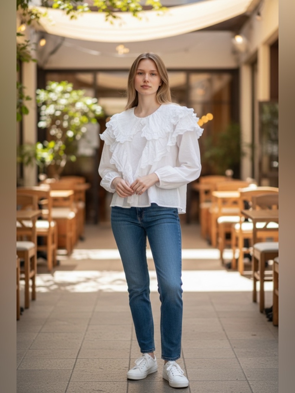 LES COYOTES DE PARIS  White Pearl Blouse Top